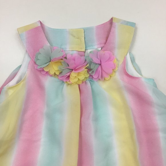 NWT Girls LITTLE ME Multi-Colored Floral Applique Chiffon Tunic Top & Pant Set - Picture 5 of 10